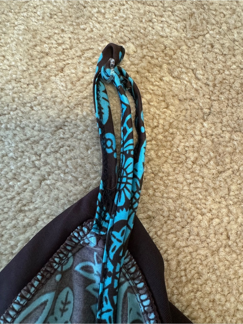 Teal Paisley Print Brown Summer Dress - Picture 8 of 16